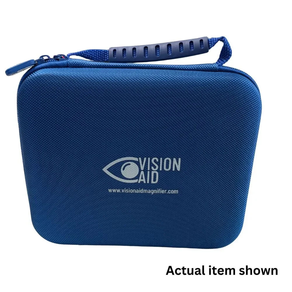 🔍 Vision Aid Magnifier Headset Battery Powered 5 Lenses Blue Case Crafting